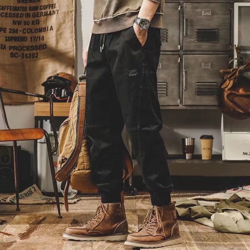 Men's workwear multi-pocket trousers, trendy loose casual functional cuffed trousers - MYSTERYBOXS