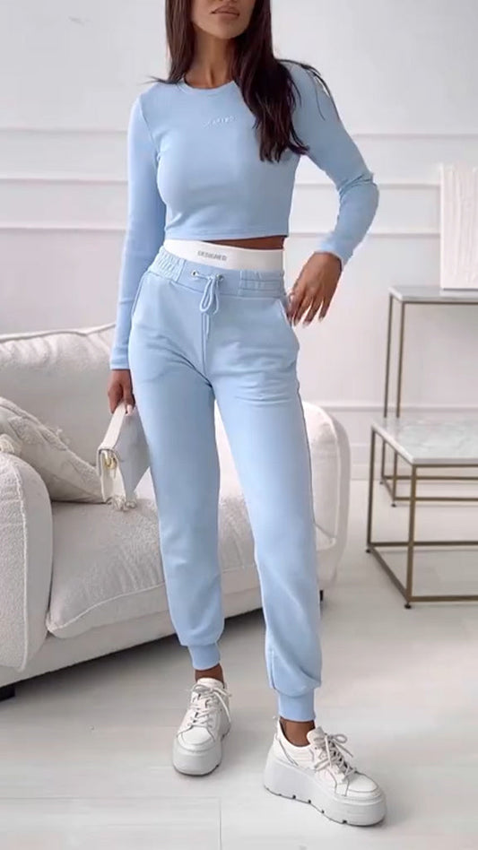 Women's Round Neck Casual Sports Suit - MYSTERYBOXS