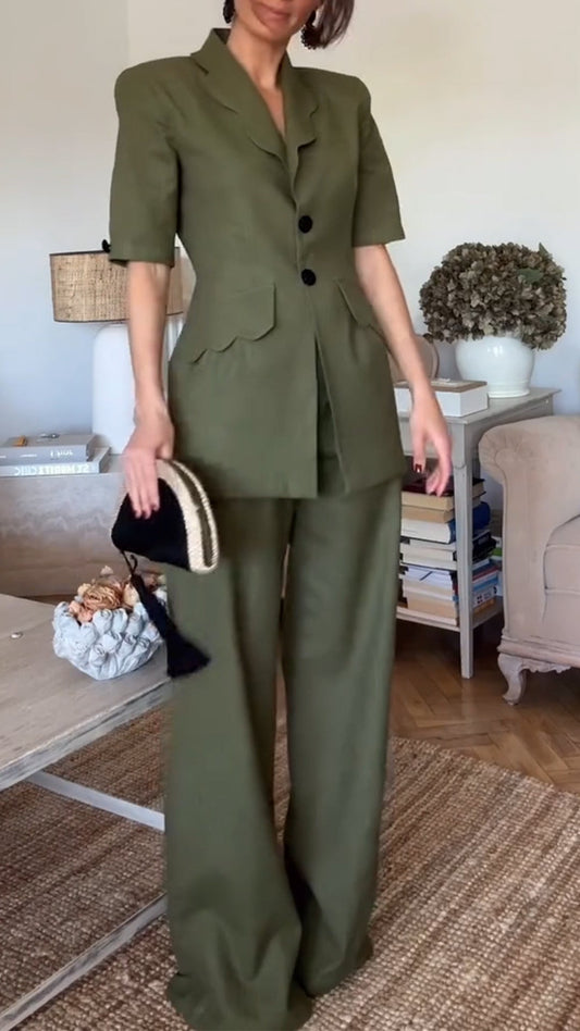 Women's Lapel Waist Casual Commuter Suit - MYSTERYBOXS