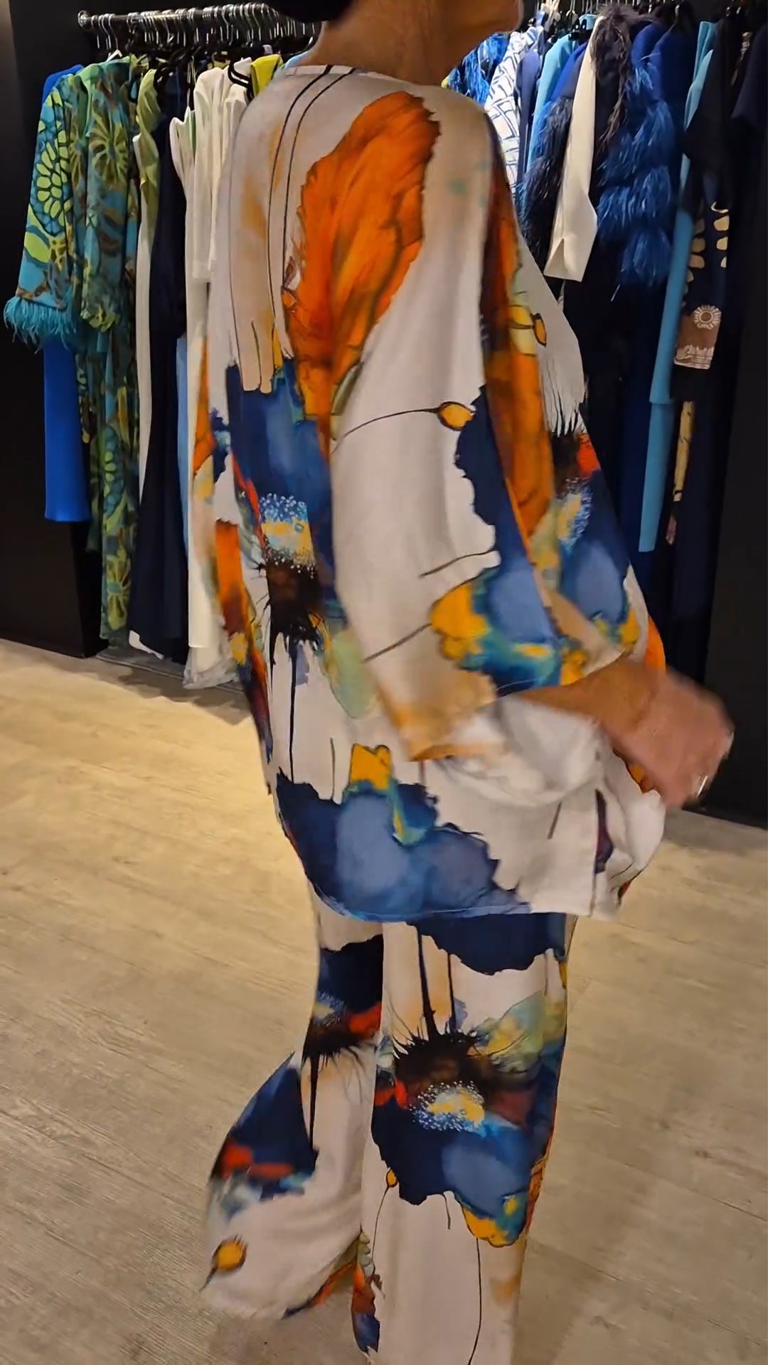 Ladies' Round Neck Printed Loose Casual Suit - MYSTERYBOXS