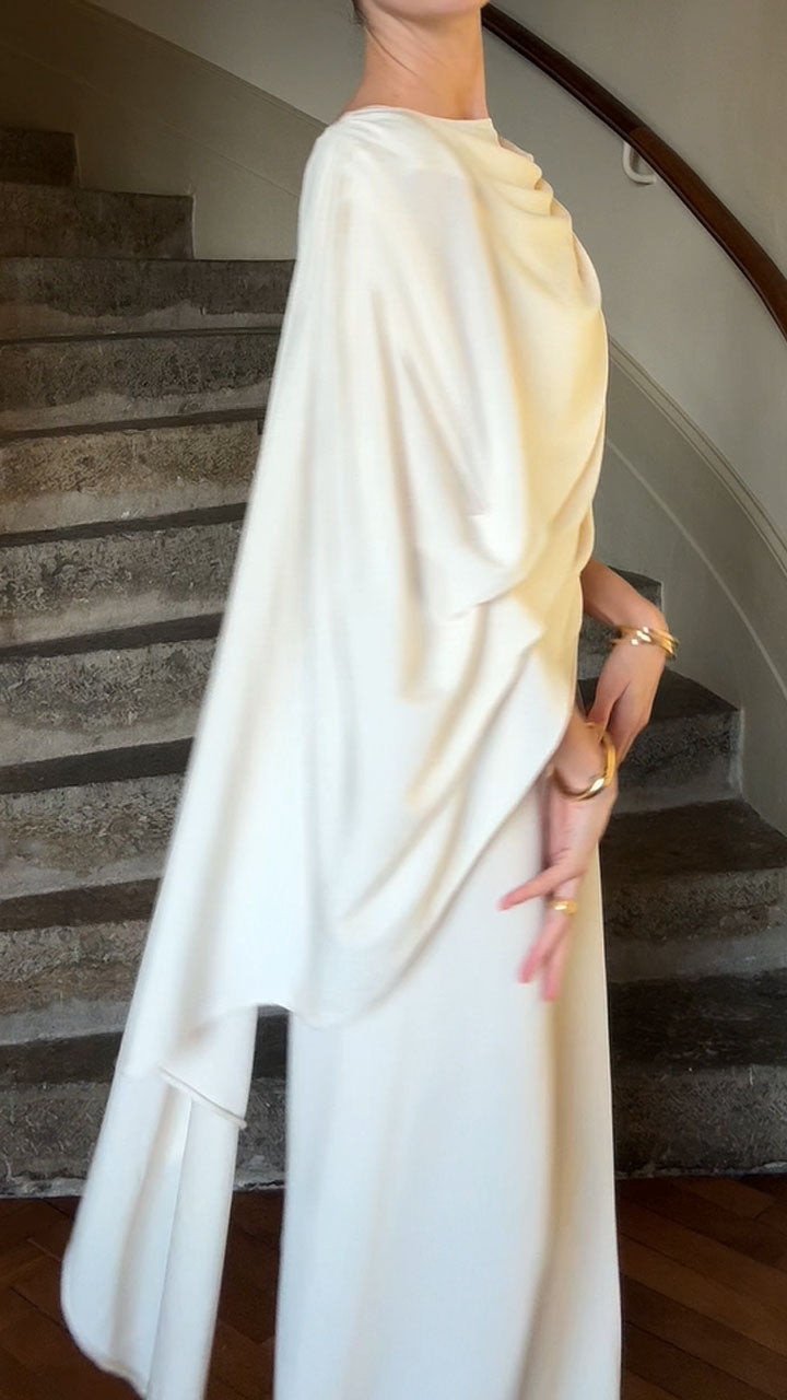 Completo due pezzi elegante monospalla casual da donna