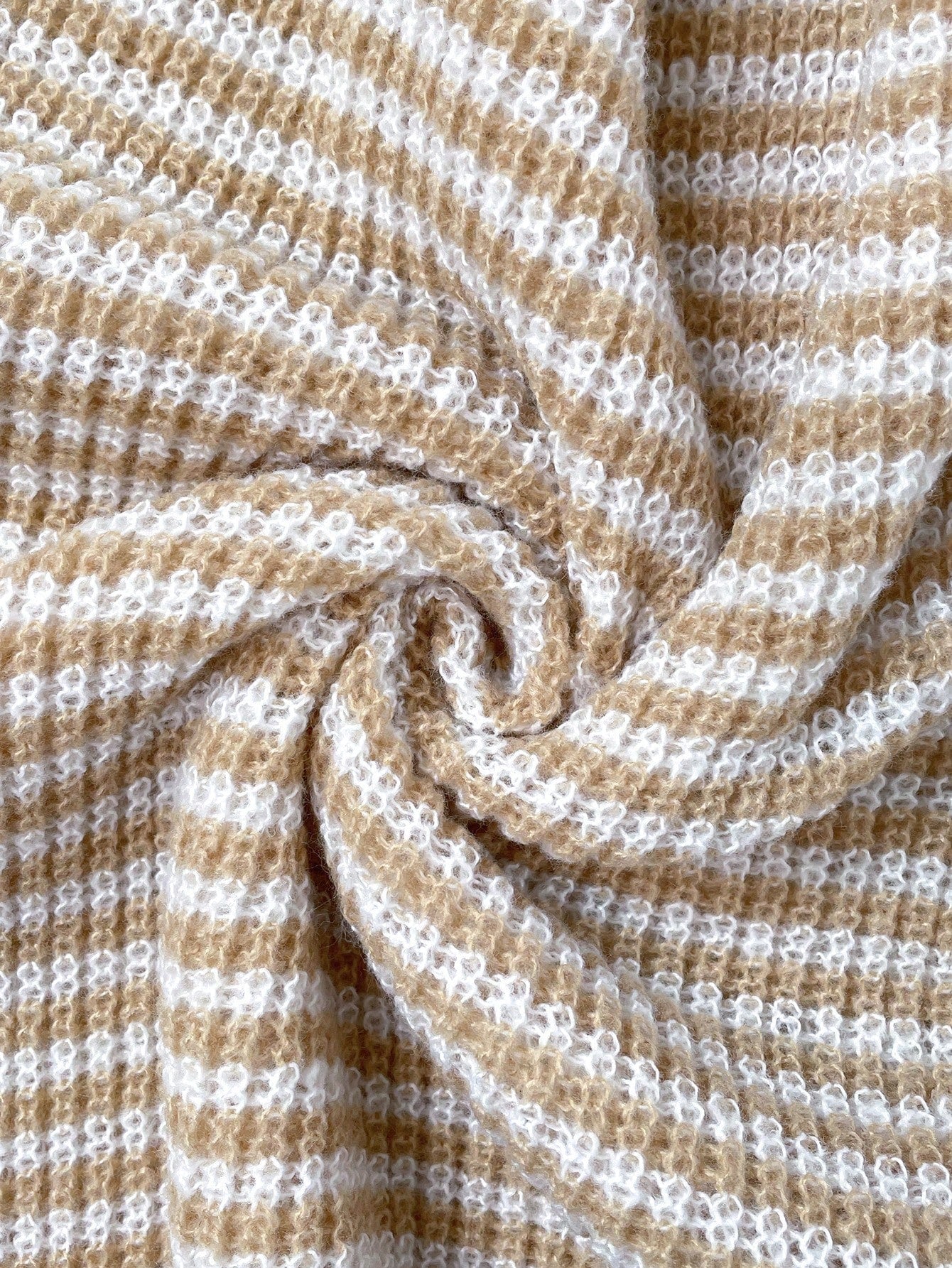 Loose striped off-shoulder knit sweater