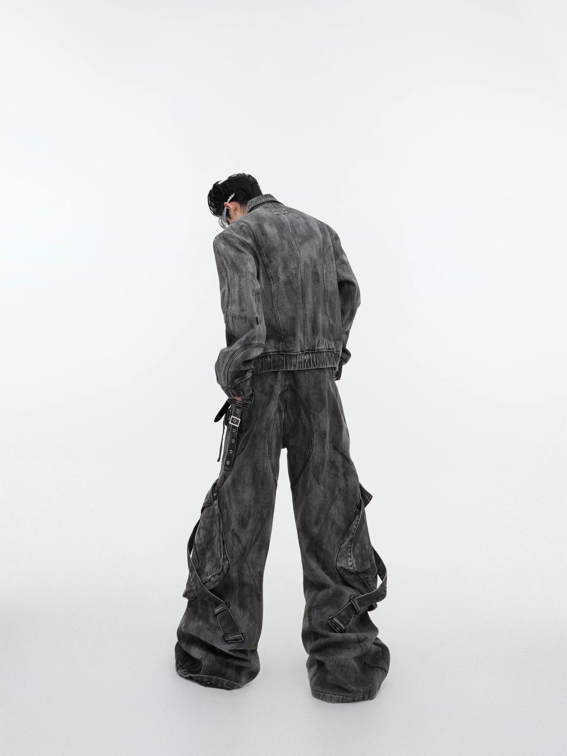 【25s Mar.】Vintage Denim Jacket  Baggy Cargo Pants - MYSTERYBOXS