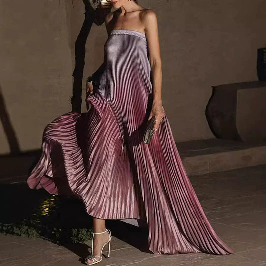 🌸Spring Sale💐 Ombre Pleated Strapless Evening Dress - MYSTERYBOXS