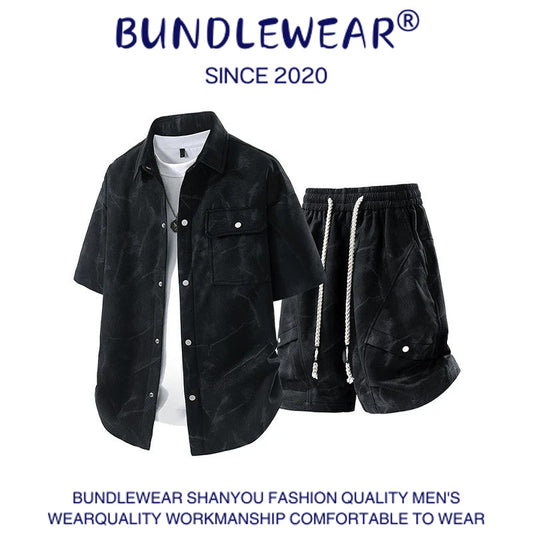 Men's summer tie-dye ice-feel two-piece suit - MYSTERYBOXS