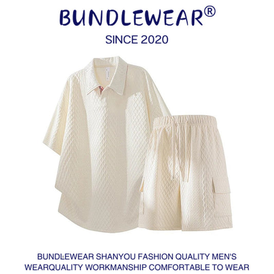 Men's Summer Waffle Suit - MYSTERYBOXS