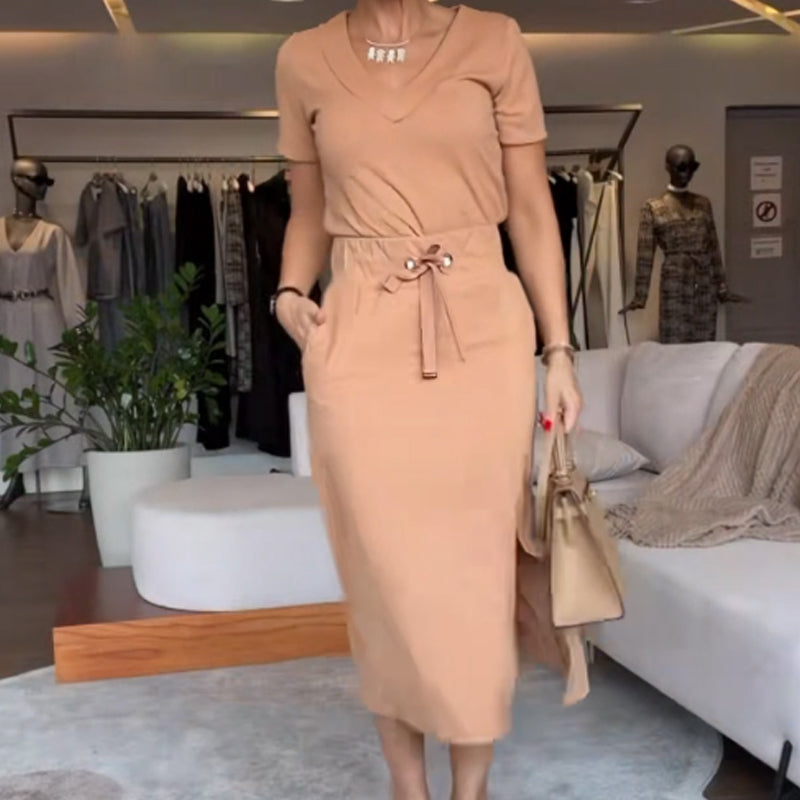 🌸Summer Sale🌸Women's V-Neck Tops and Skirts - MYSTERYBOXS