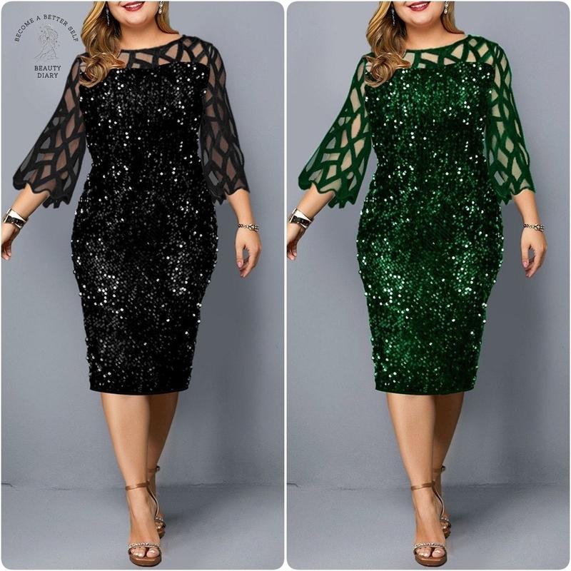Plus Size Pang-party Dress - MYSTERYBOXS
