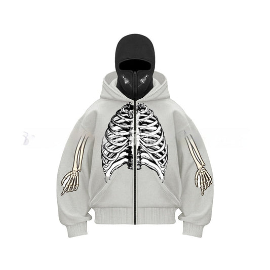 Ninja mask double hooded unique design hooded sweatshirt - MYSTERYBOXS