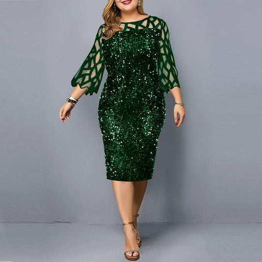 Plus Size Pang-party Dress - MYSTERYBOXS