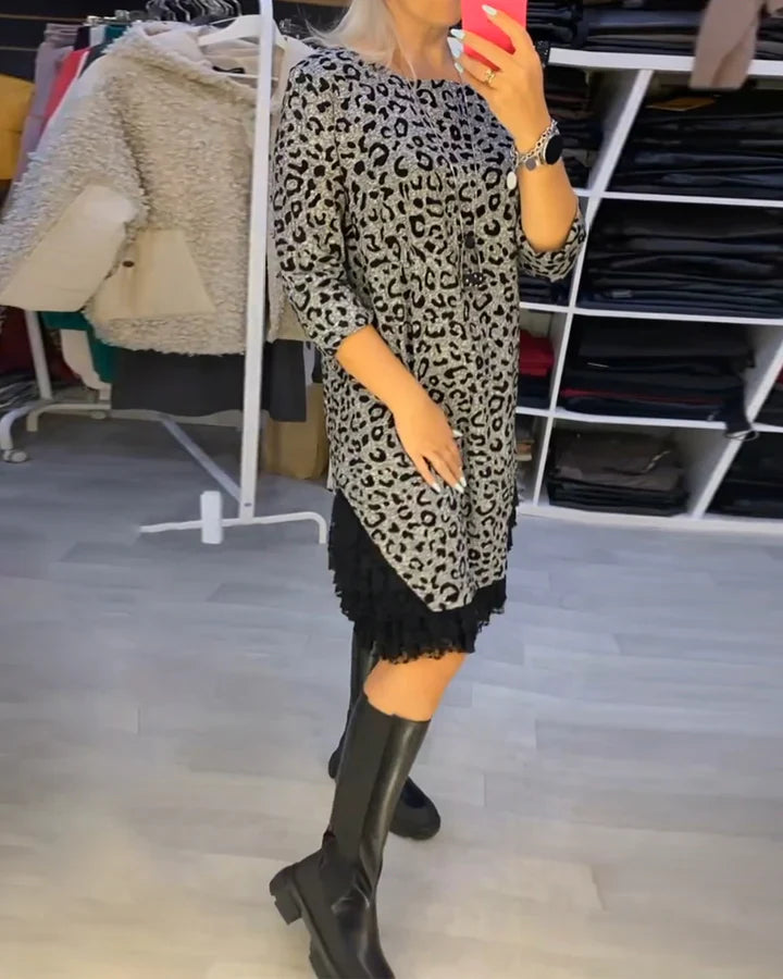 Slimming leopard print dress - MYSTERYBOXS