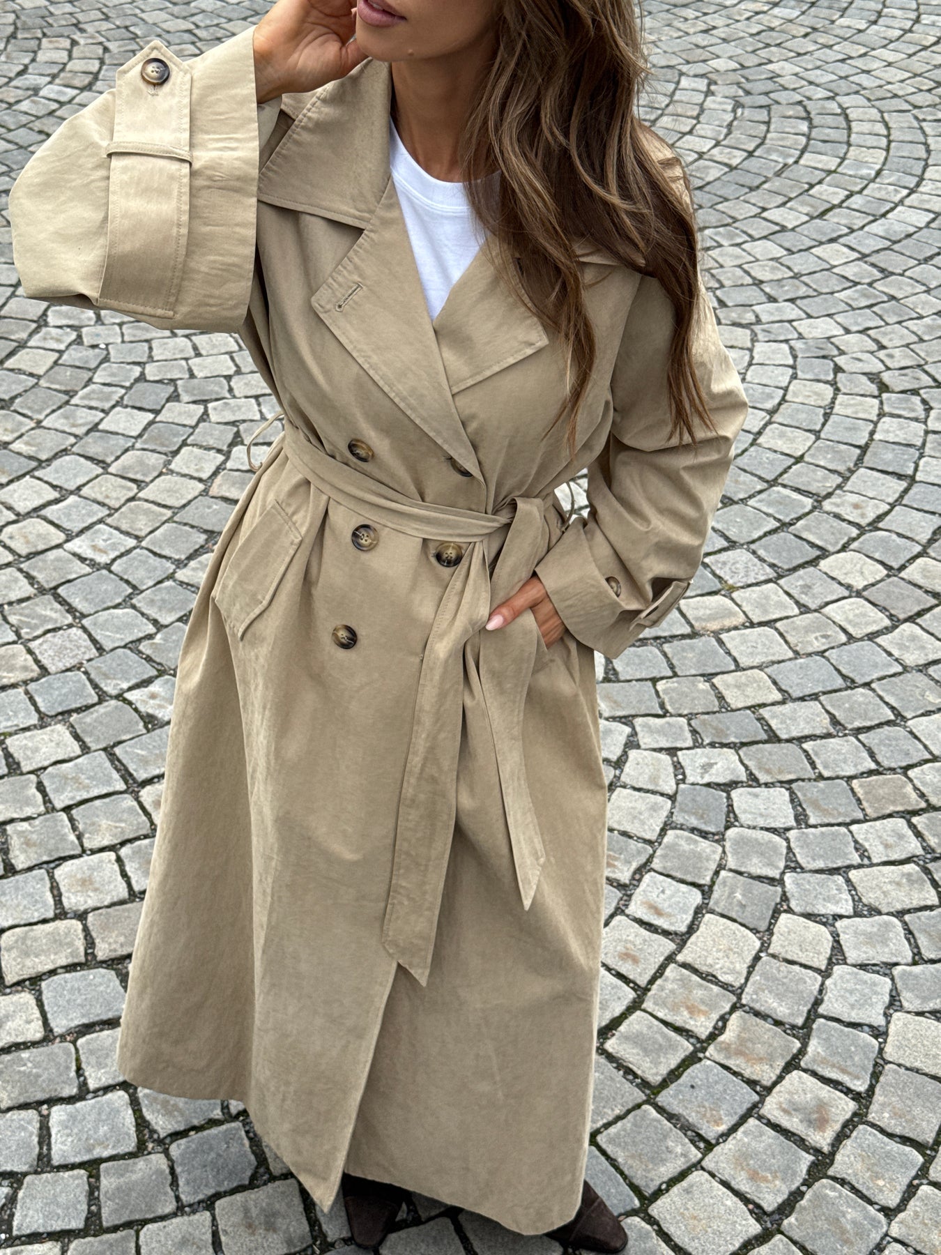Versatile item: Women's button-down trench coat