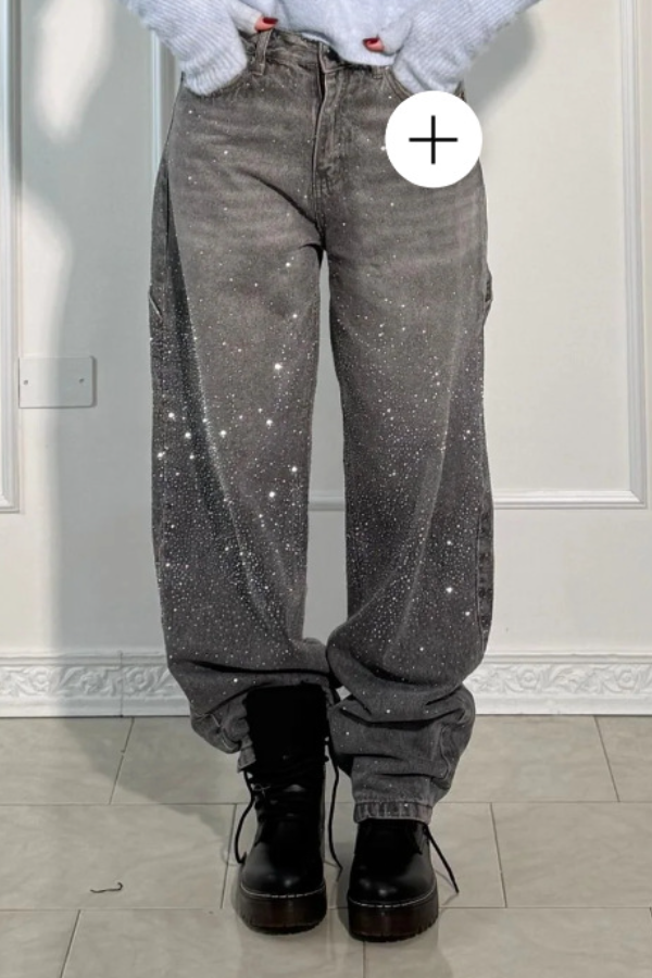Stylish Starry Night Dust Baggy Jeans
