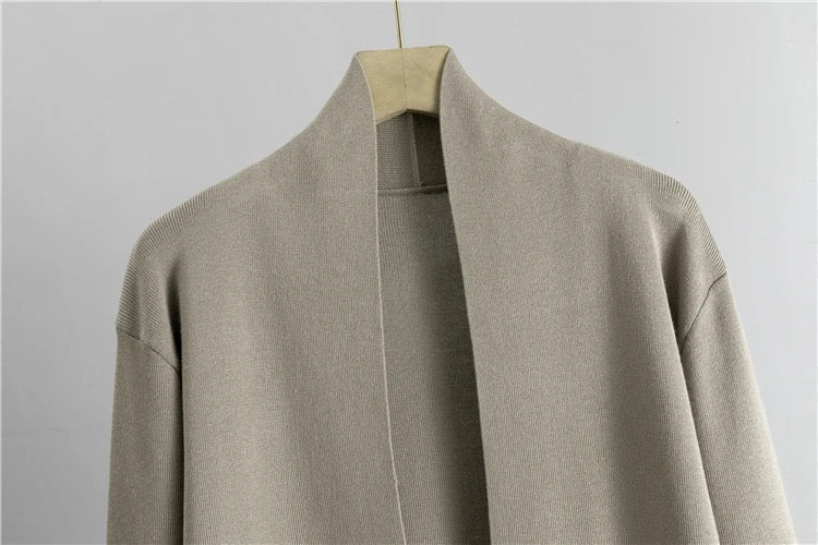 Turtle Neck Knit Tank 3-Piece Cardigan Set