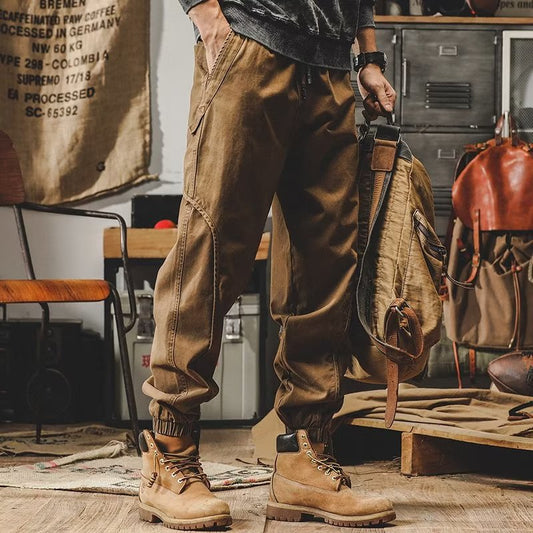 Men's workwear multi-pocket trousers, trendy loose casual functional cuffed trousers - MYSTERYBOXS