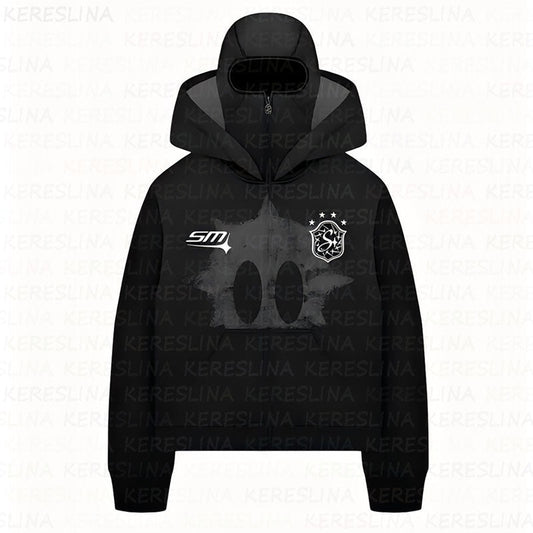 Ninja mask double hooded unique design hooded sweatshirt - MYSTERYBOXS