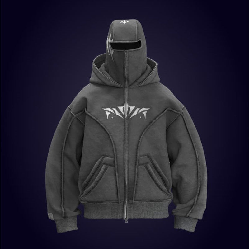 Ninja Mask Double Hood Unique Design Hoodie - MYSTERYBOXS