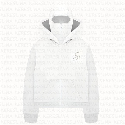 Ninja mask double hooded hooded sweatshirt with unique design - MYSTERYBOXS