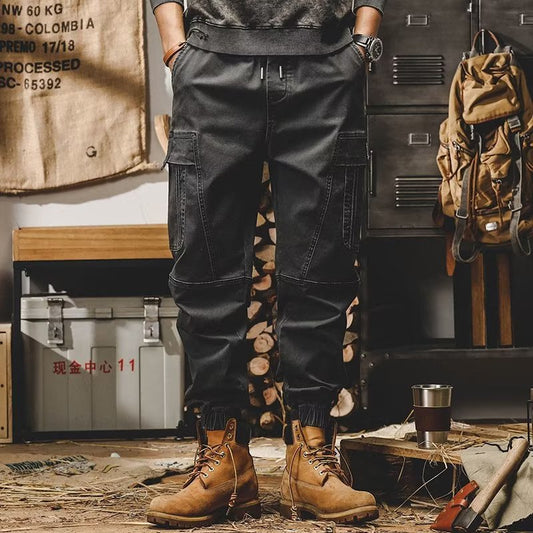 Men's workwear multi-pocket trousers, trendy loose casual functional cuffed trousers - MYSTERYBOXS