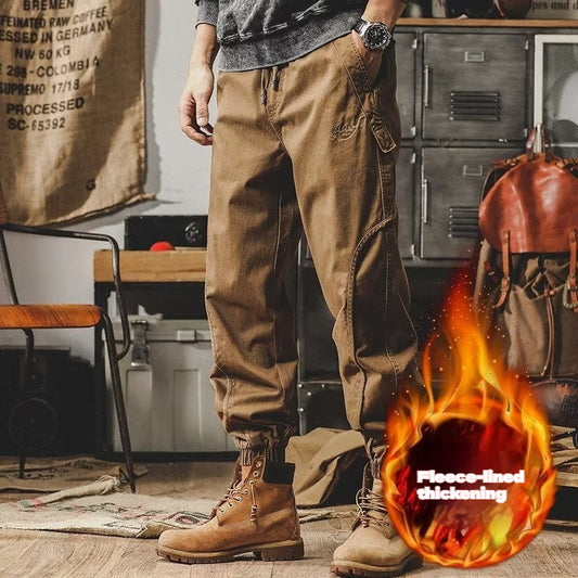 Men's workwear multi-pocket trousers, trendy loose casual functional cuffed trousers - MYSTERYBOXS