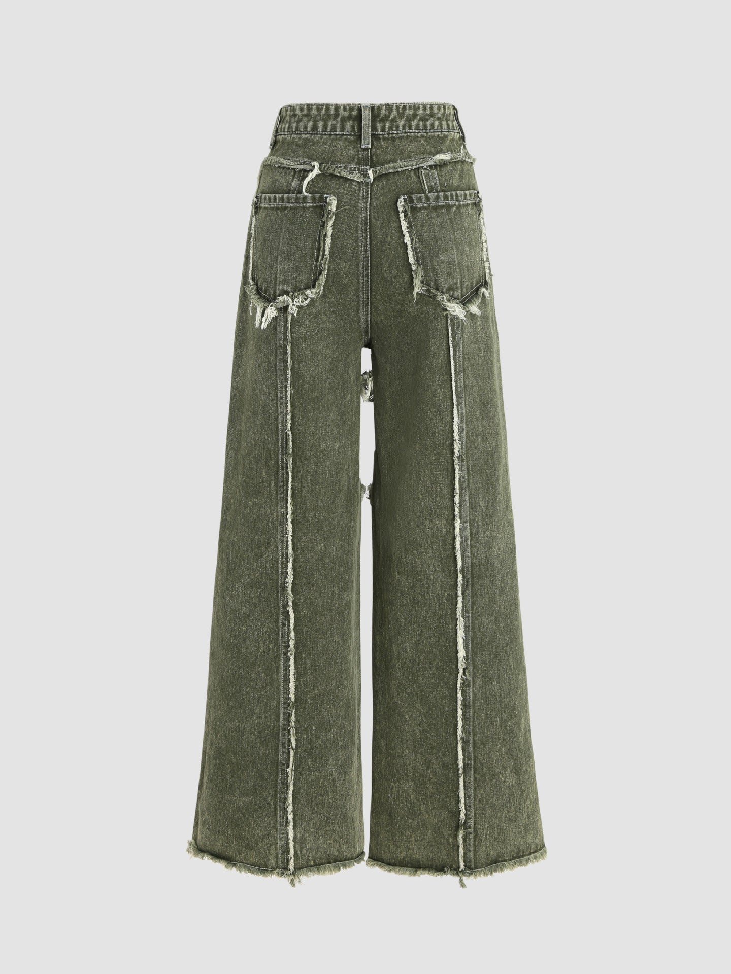 Jeans con pannelli a bordo grezzo