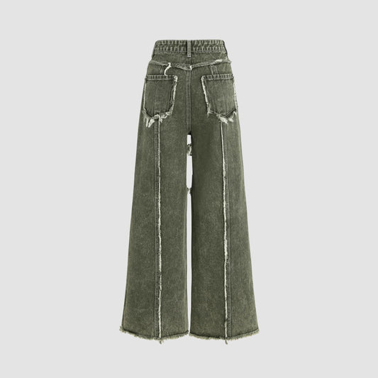 Raw edge panelled jeans - MYSTERYBOXS
