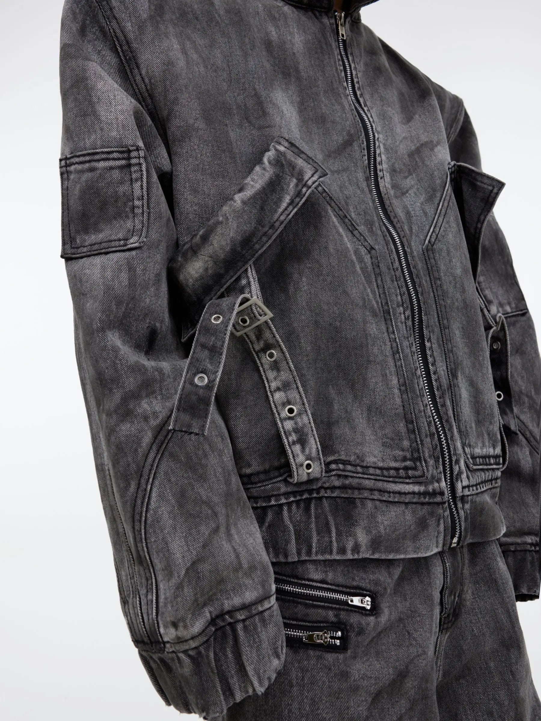 【25s Mar.】Vintage Denim Jacket  Baggy Cargo Pants - MYSTERYBOXS