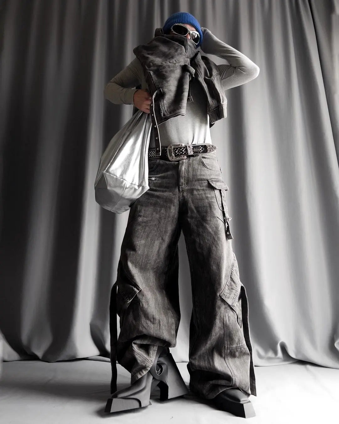 【25s Mar.】Vintage Denim Jacket  Baggy Cargo Pants - MYSTERYBOXS