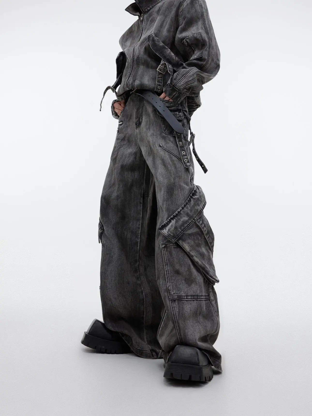 【25s Mar.】Vintage Denim Jacket  Baggy Cargo Pants - MYSTERYBOXS