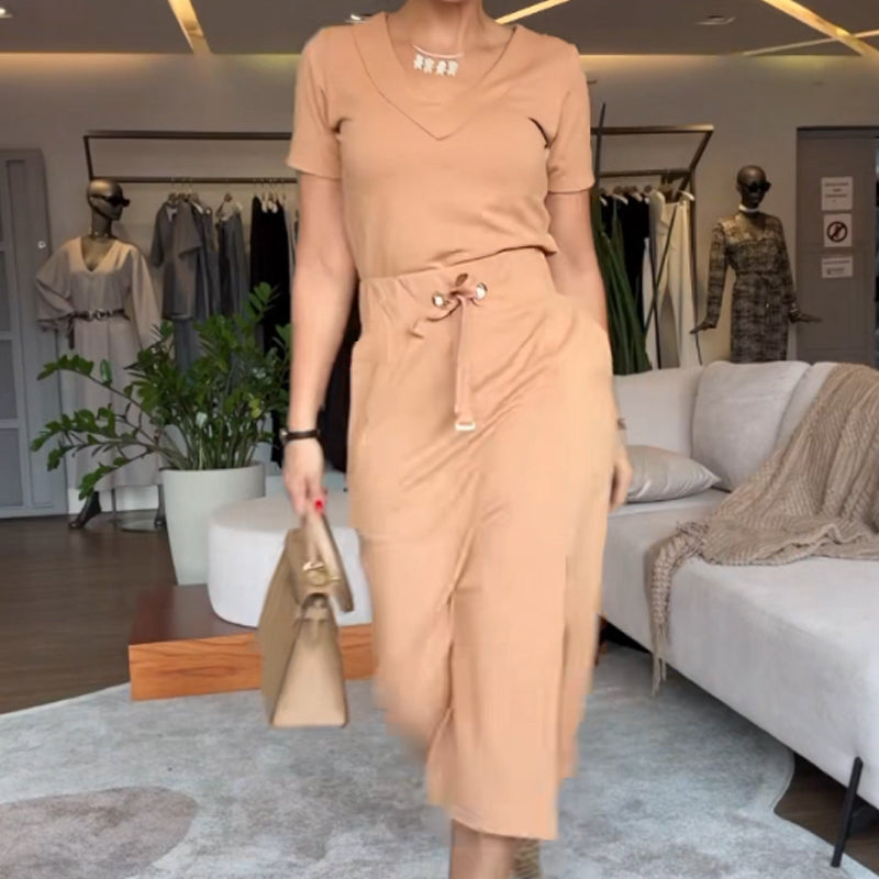 🌸Summer Sale🌸Women's V-Neck Tops and Skirts - MYSTERYBOXS