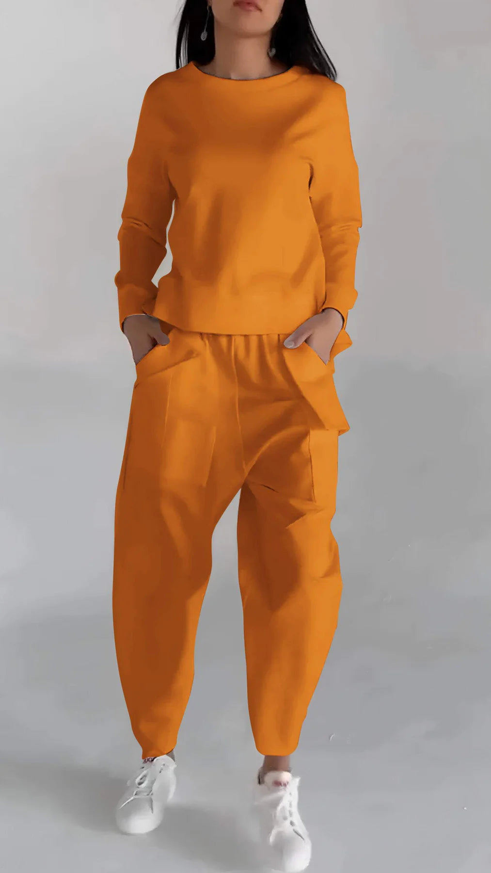 Women's Casual Long-Sleeved Pullover and Wide-Leg Pants Set