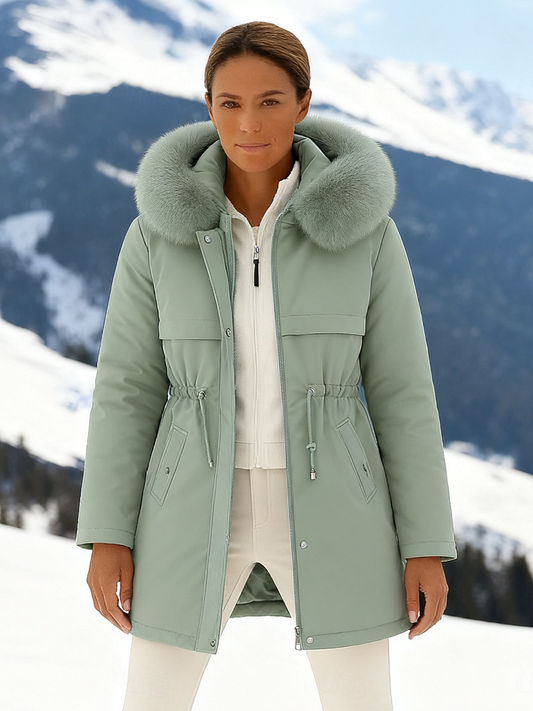 Outfits Cotton-padded Jacket Medium and Long, Large Fur Collar, Down Cotton-padded Jacket. - MYSTERYBOXS