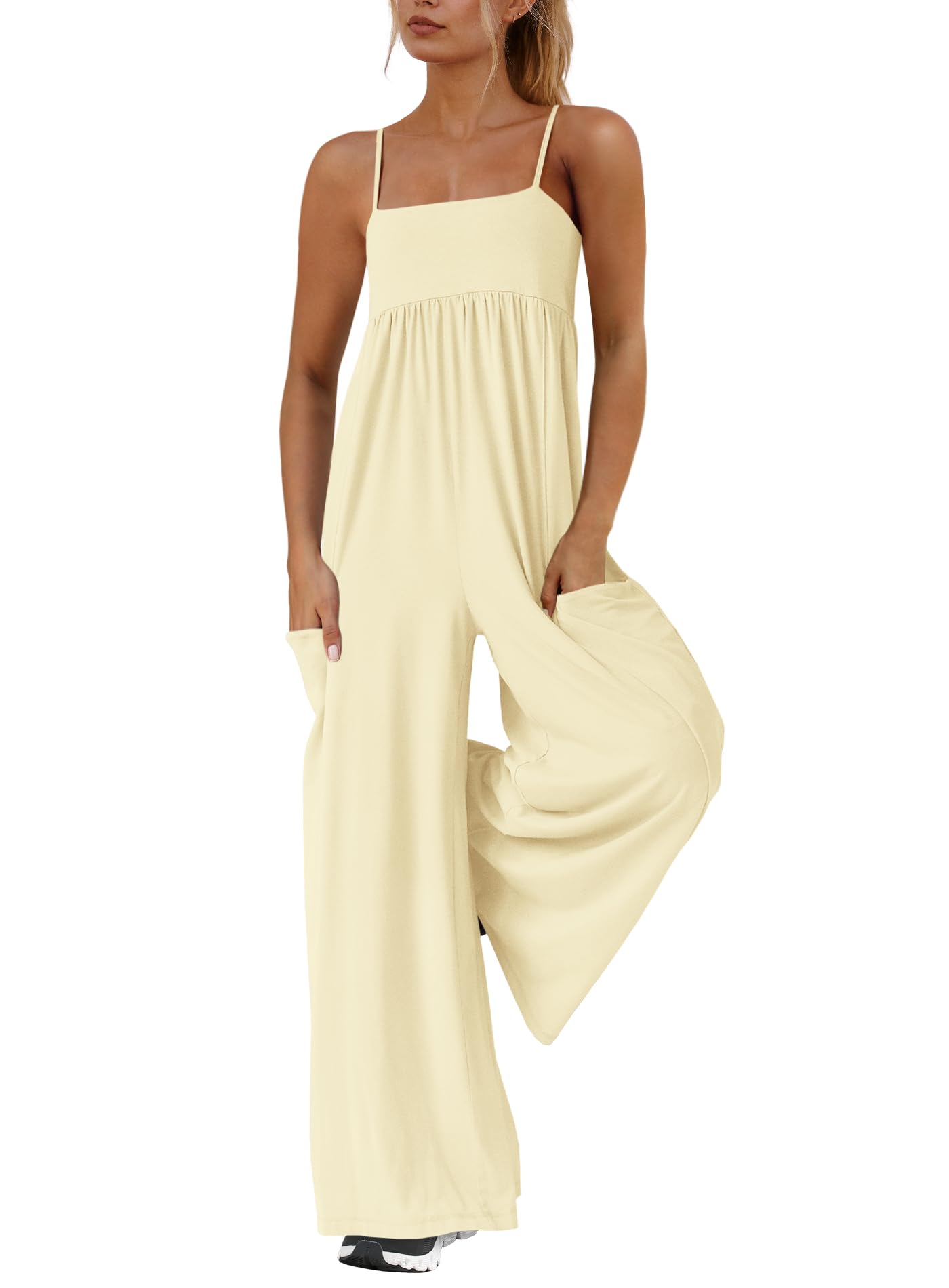 2025 New Women's Loose Fit Spaghetti Strap Wide Leg Jumpsuit with Pockets(buy 2 free shipping)