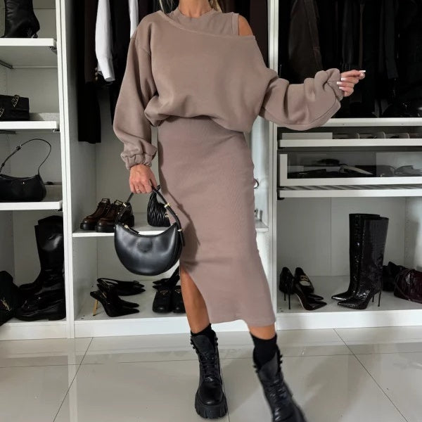 Women's Sleeveless Blouse and Dress, 2-Piece Set - MYSTERYBOXS
