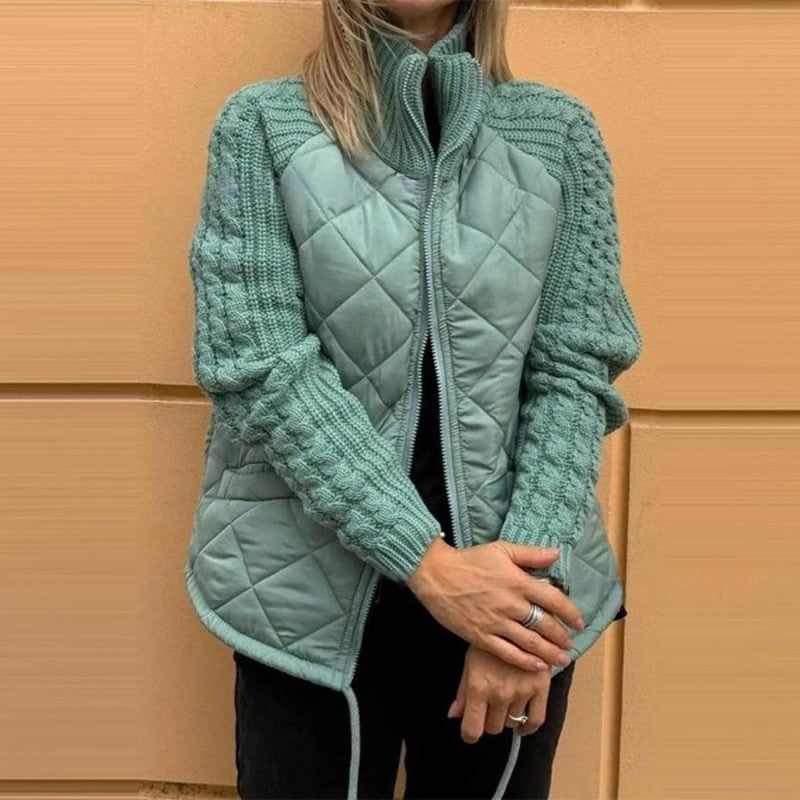 Women's Knitted Patchwork Quilted Jacket