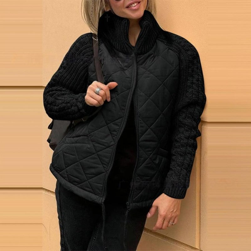 Women's Knitted Patchwork Quilted Jacket