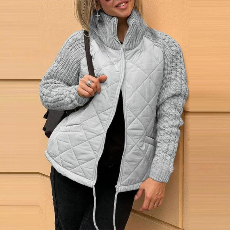 Women's Knitted Patchwork Quilted Jacket