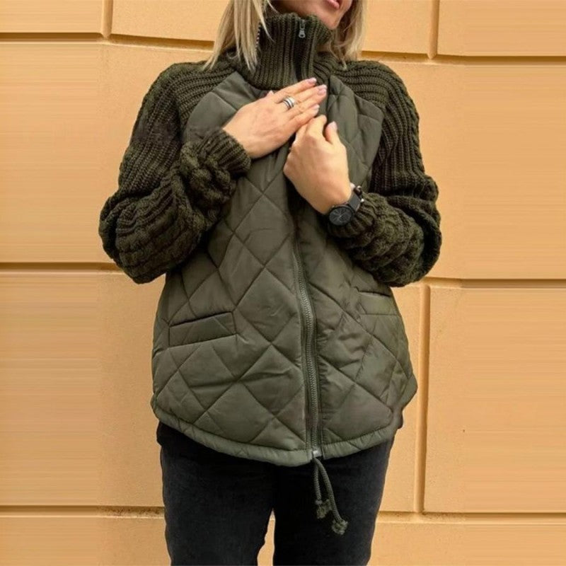 Women's Knitted Patchwork Quilted Jacket
