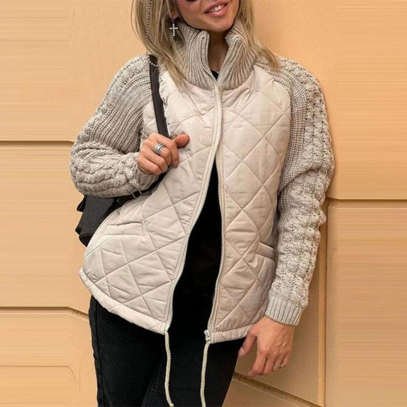 Women's Knitted Patchwork Quilted Jacket