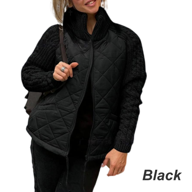 Women's Knitted Patchwork Quilted Jacket