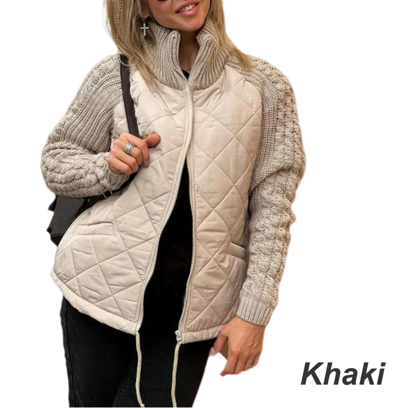 Women's Knitted Patchwork Quilted Jacket