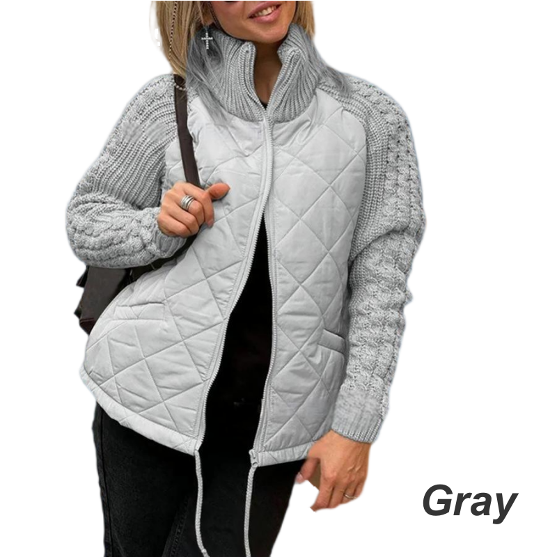 Women's Knitted Patchwork Quilted Jacket