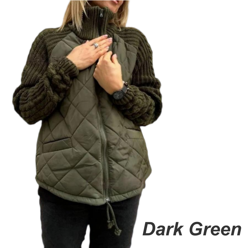 Women's Knitted Patchwork Quilted Jacket