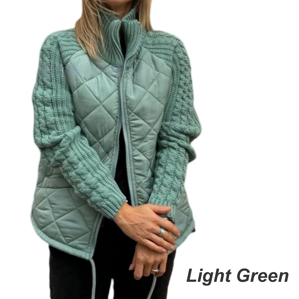 Women's Knitted Patchwork Quilted Jacket