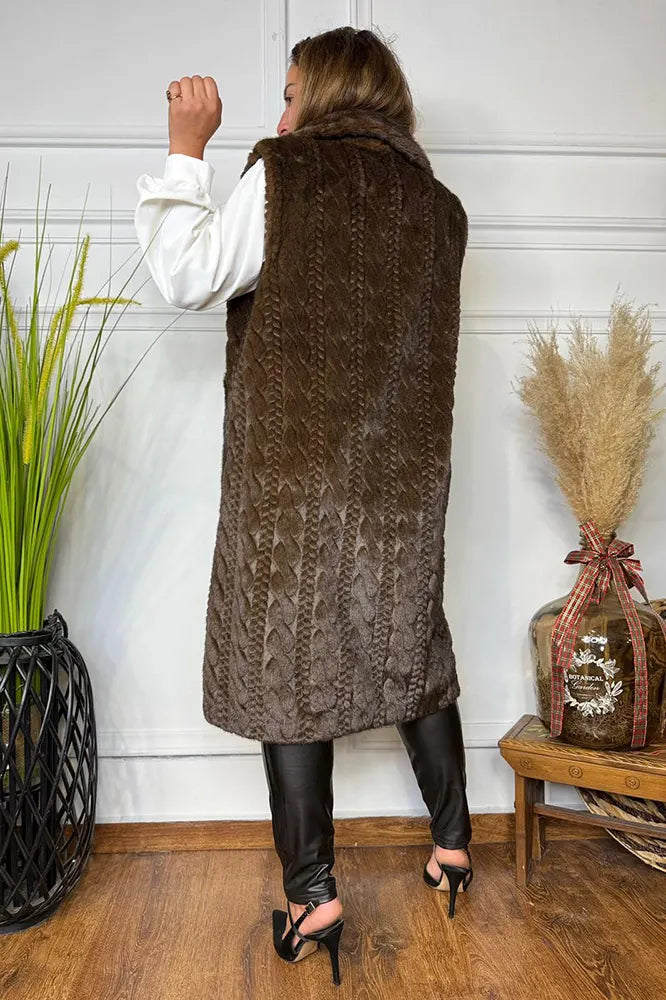 Women's fur-lined long coat