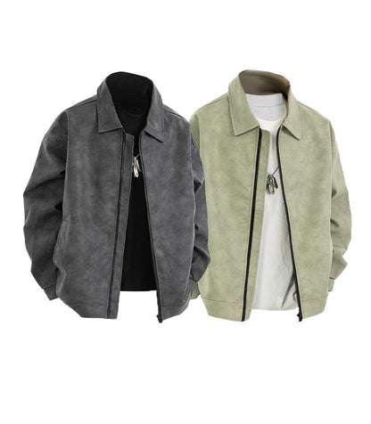 [Branded stock clearance] Autumn and winter cotton retro leather flight jacket for men - MYSTERYBOXS