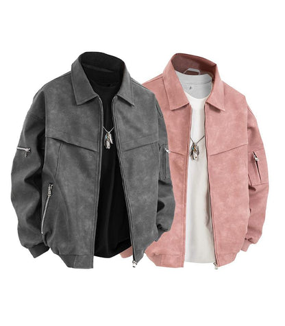 [Branded stock clearance] Autumn and winter cotton retro leather flight jacket for men - MYSTERYBOXS