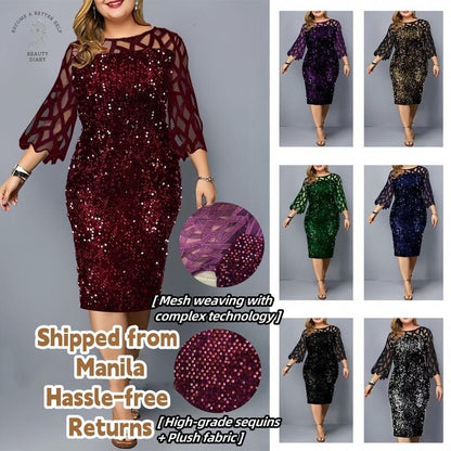 Plus Size Pang-party Dress - MYSTERYBOXS