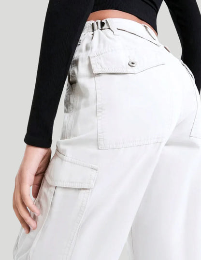 ELENA CARGO PANTS- ADJUSTABLE STRAIGHT FIT CARGO PANTS - MYSTERYBOXS