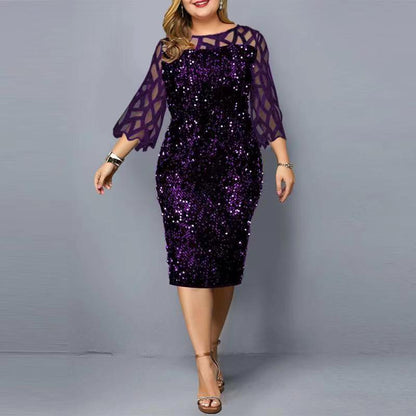 Plus Size Pang-party Dress - MYSTERYBOXS
